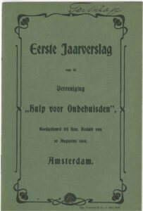 Omslag eerste jaarverslag van HvO, 1905