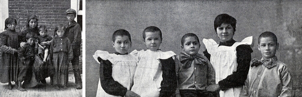 Verwaarloosd en verzorgd, kinderen bij Hulp voor Onbehuisden, 1909