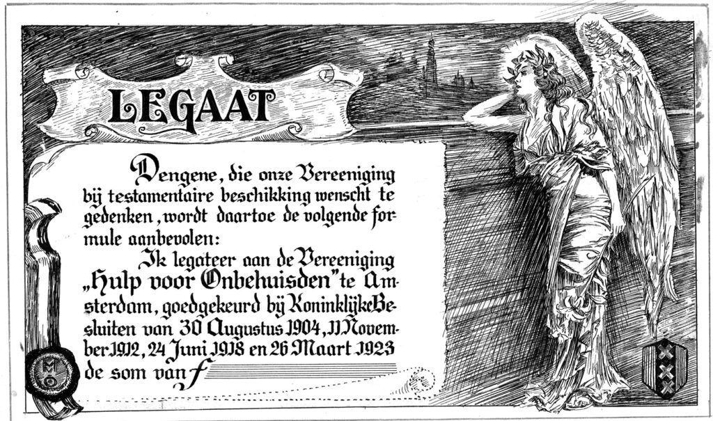 De engel van Amsterdam, fondsenwerving van HvO in 1923