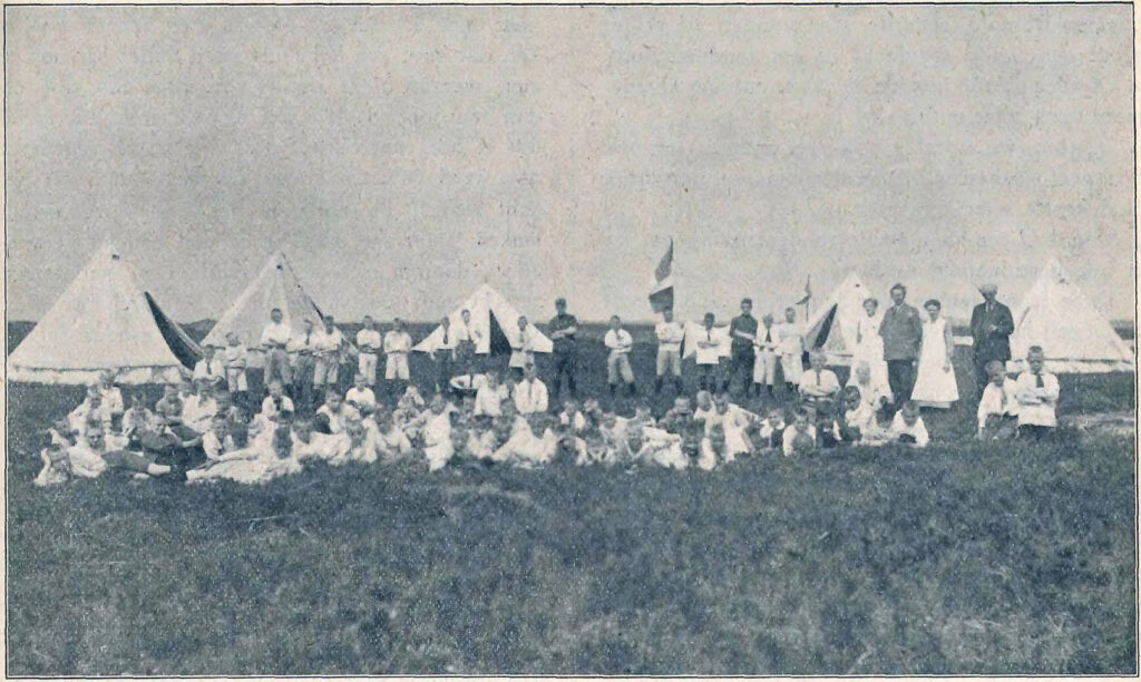 Vakantiekamp van Hulp voor Onbehuisden in Appelscha, augustus 1925
