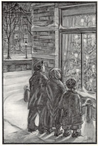 Kersttekening van Joop van den Berg in het HvO-blad, 1928