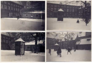 Viermaal het Oude Buitengasthuis van HvO in de sneeuw, 1928