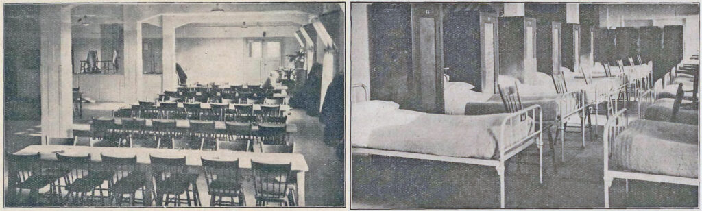 Tweemaal het interieur van het nieuwe pand van HvO aan de Weesperzijde in 1931