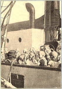 Kinderen van HvO aan boord van de Prinses Juliana, 1932