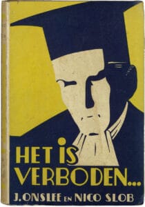 Omslag door Fré Cohen van de roman Het is verboden...uit 1933 