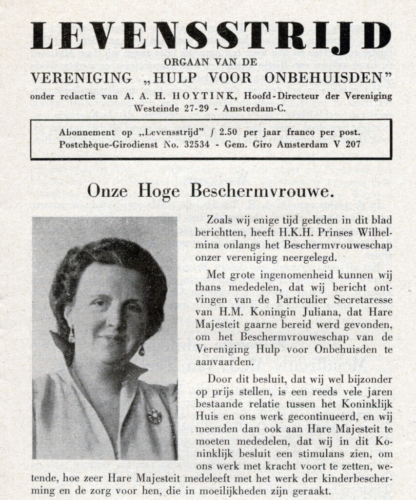 De voorpagina van het HvO-blad, 1949