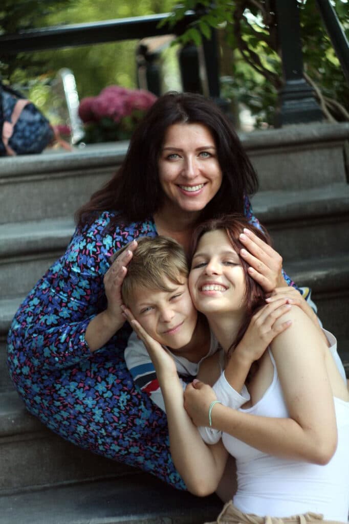Irina met haar kinderen